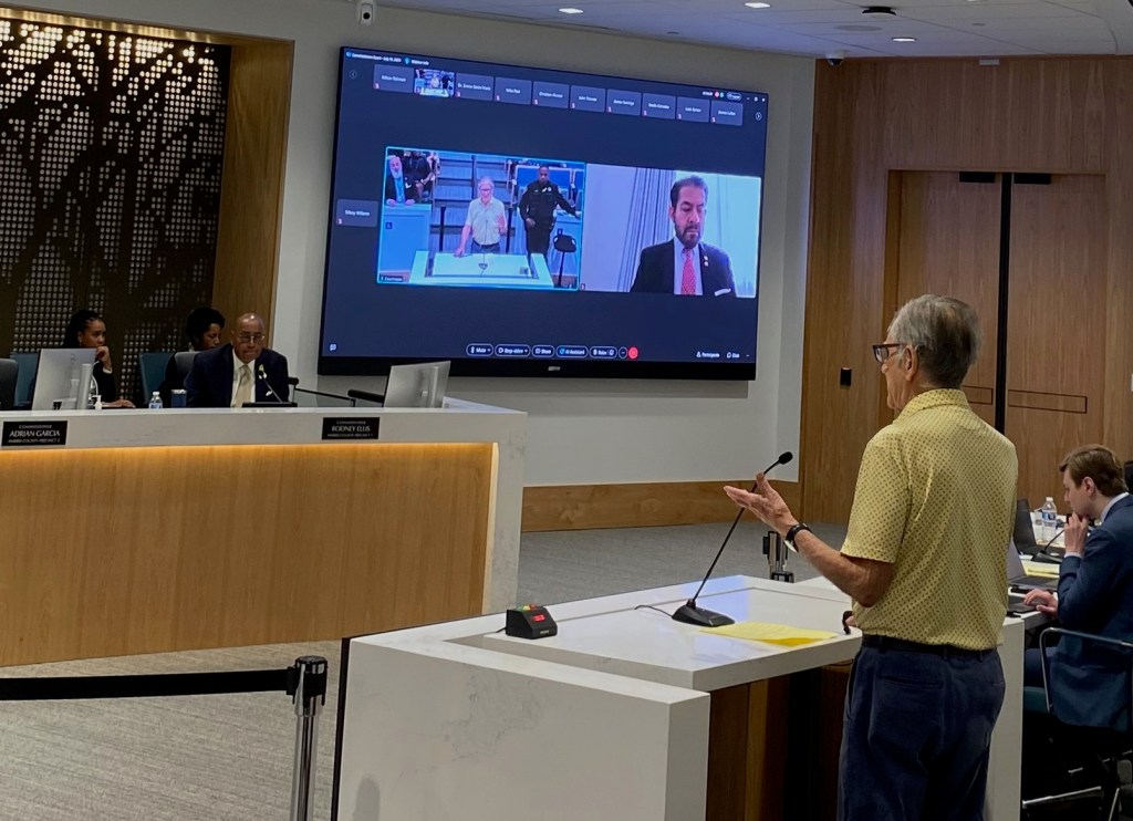 Jimmy Dunne of FPA speaks to Harris Co. Commissioners Court, July 10, 2025